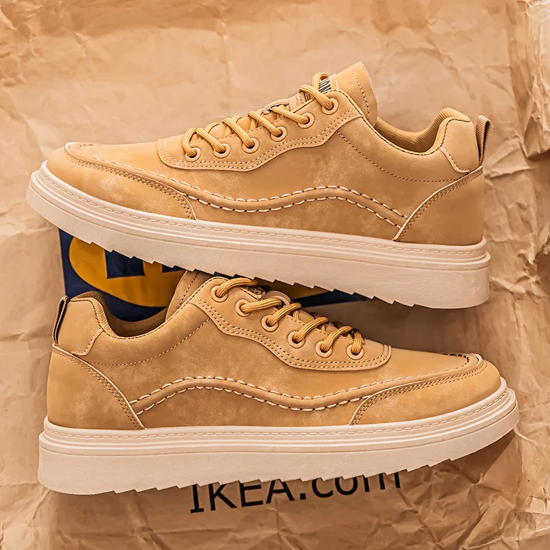 2025 New Spring Men Leather Casual Shoes Trendy Platform Sneakers High-quality Outdoors Walk Yellow Men Shoes Zapatillas Hombre
2025 New Spring Men Leather Casual Shoes Trendy Platform Sneakers High-quality Outdoors Walk Yellow Men Shoes Zapatillas Hombre