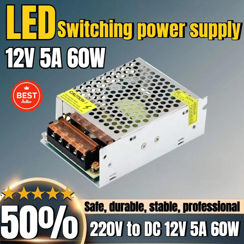 220V To 12V 5A 60W Gate Machine Power Supply Security Monitoring Power Supply Lighting Transformer LED Switching Power Supply
220V To 12V 5A 60W Gate Machine Power Supply Security Monitoring Power Supply Lighting Transformer LED Switching Power Supply