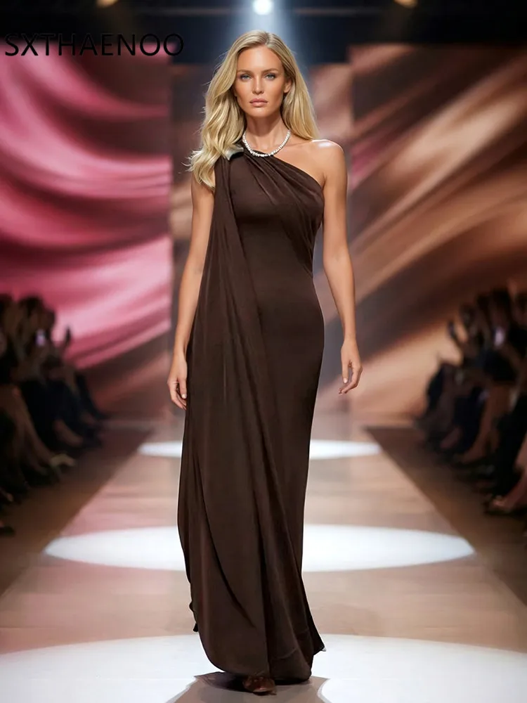 SXTHAENOO Elegant One-shoulder Evening Dresses Sexy Pleated Solid Color Celebrity Dress Exquisite High Quality Prom Party Gowns
SXTHAENOO Elegant One-shoulder Evening Dresses Sexy Pleated Solid Color Celebrity Dress Exquisite High Quality Prom Party Gowns