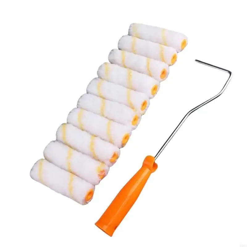 Mini Paint Roller Kit With 10Pcs Covers Roller Frame Paint Roller For Painting Wall Practical Trim Brush Tool B03E
Mini Paint Roller Kit With 10Pcs Covers Roller Frame Paint Roller For Painting Wall Practical Trim Brush Tool B03E