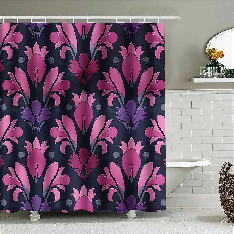 Vibrant Floral Shower Curtain Pink Purple Black Modern Home Decor Waterproof Bath Matting Fabric
Vibrant Floral Shower Curtain Pink Purple Black Modern Home Decor Waterproof Bath Matting Fabric