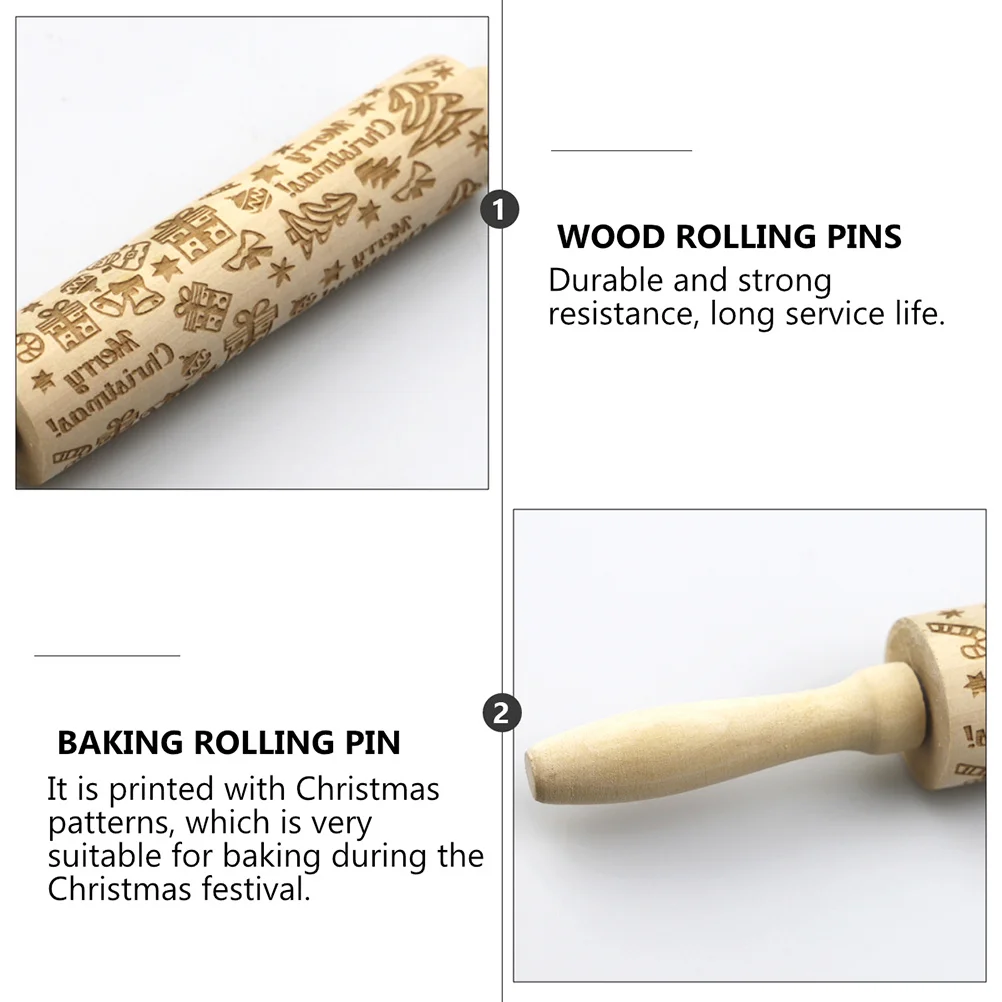 Solid Wood Christmas Rolling Pin Baking Roller Dough Tool for Home Use Embossed Pattern Rolling Pin Kitchen Roller
Solid Wood Christmas Rolling Pin Baking Roller Dough Tool for Home Use Embossed Pattern Rolling Pin Kitchen Roller