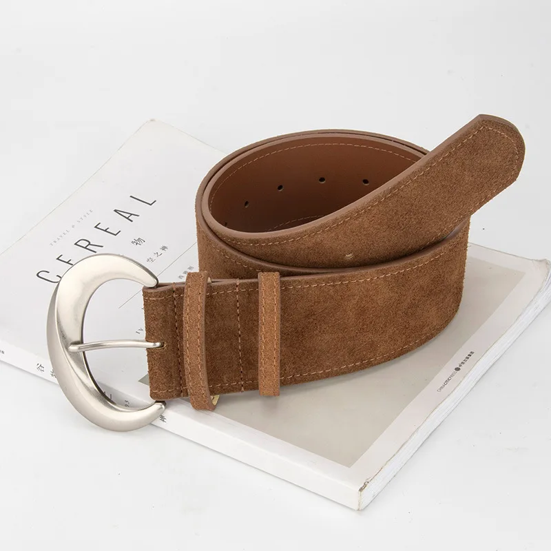 Women's Wide Faux Suede & Genuine Leather Decorative Waist Belt, Simple Silver Buckle, Match for Jeans & Coats
Women's Wide Faux Suede & Genuine Leather Decorative Waist Belt, Simple Silver Buckle, Match for Jeans & Coats