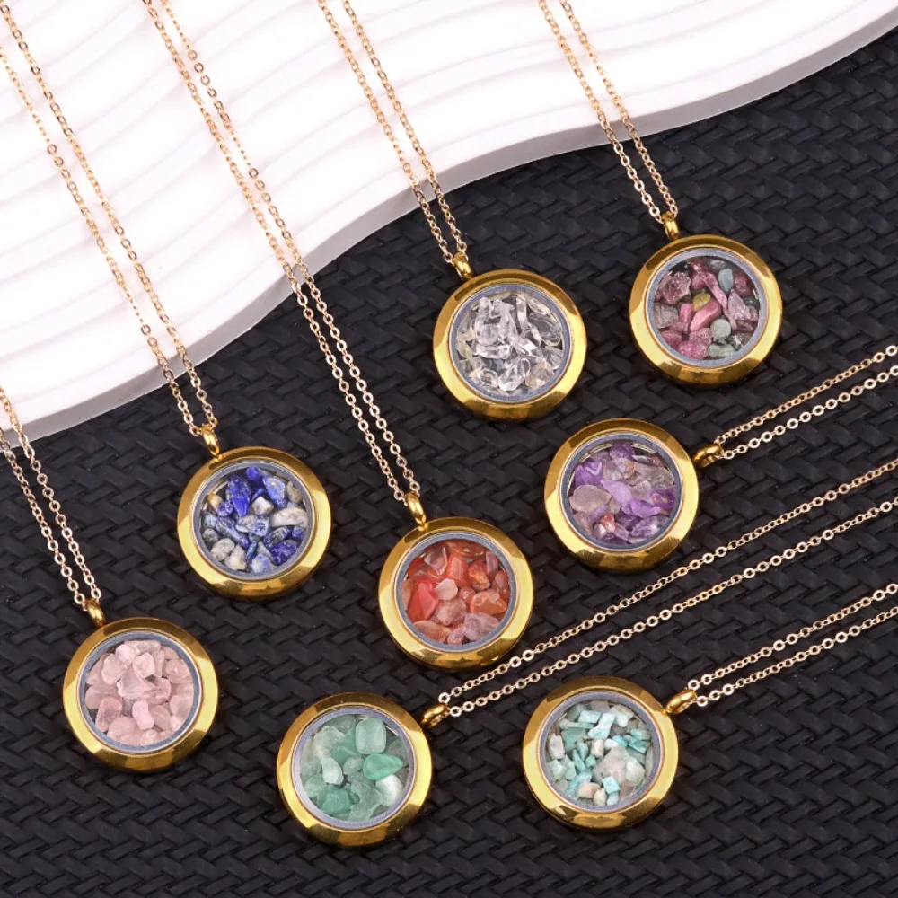 7 Chakra Crystal Chip Necklace, Gold Bezel Clear Glass Locket Pendant Necklace for Women
7 Chakra Crystal Chip Necklace, Gold Bezel Clear Glass Locket Pendant Necklace for Women