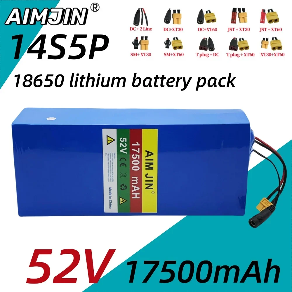52V 17500mAh battery pack 18650 lithium battery 14S5P rechargeable battery with BMS for scooters, mountain bikes
52V 17500mAh battery pack 18650 lithium battery 14S5P rechargeable battery with BMS for scooters, mountain bikes