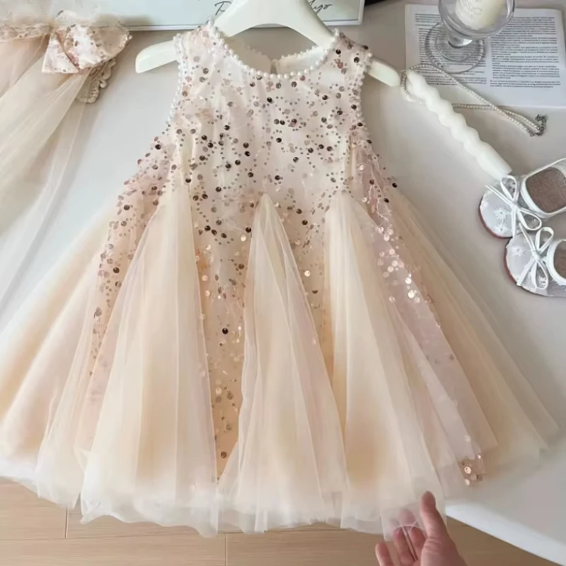 New Summer Collection for 2 - 7t BabyPrincess Dress for Girl Children Birthday Clothing Elegant Pink Frocks Girls Sequined Mesh
New Summer Collection for 2 - 7t BabyPrincess Dress for Girl Children Birthday Clothing Elegant Pink Frocks Girls Sequined Mesh
