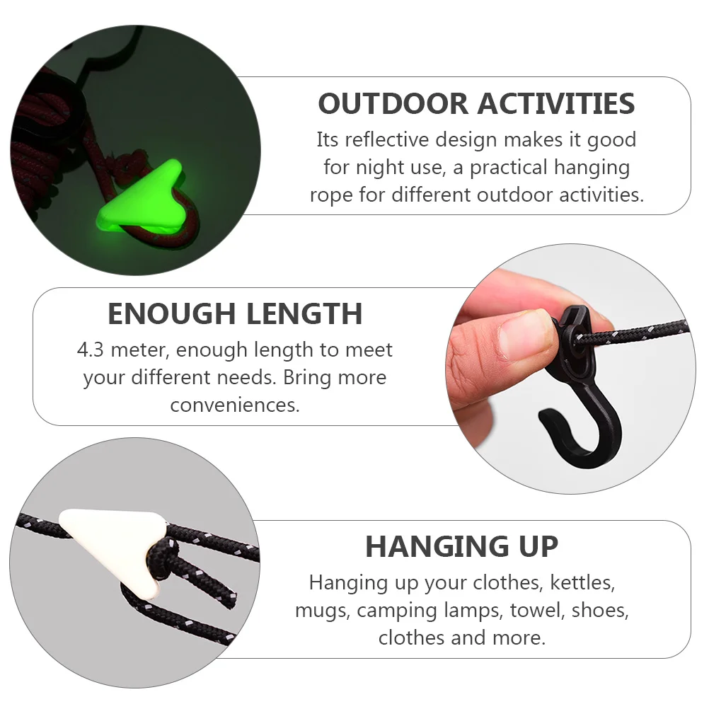 4.3M Clothes Line Rope 8 Hooks Camping Hanging Lanyard Outdoor Drying Strap Storage Gear For Travel Fishing Picnic
4.3M Clothes Line Rope 8 Hooks Camping Hanging Lanyard Outdoor Drying Strap Storage Gear For Travel Fishing Picnic