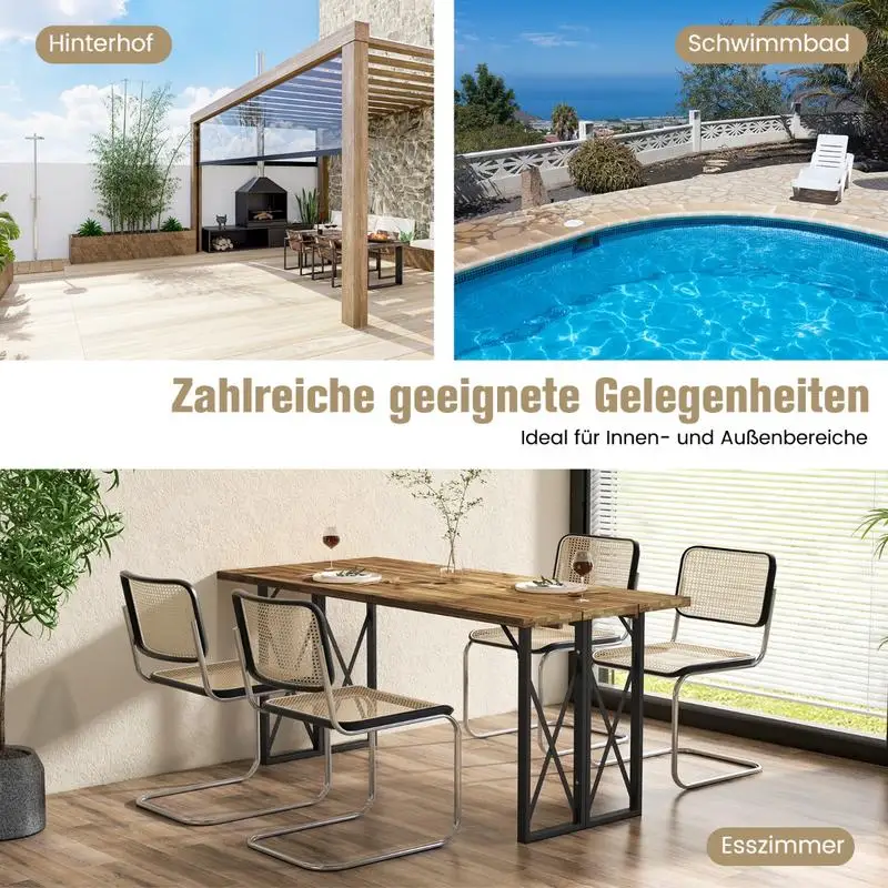 67 Inch Patio Rectangle Acacia Wood Dining Table with Umbrella Hole
67 Inch Patio Rectangle Acacia Wood Dining Table with Umbrella Hole