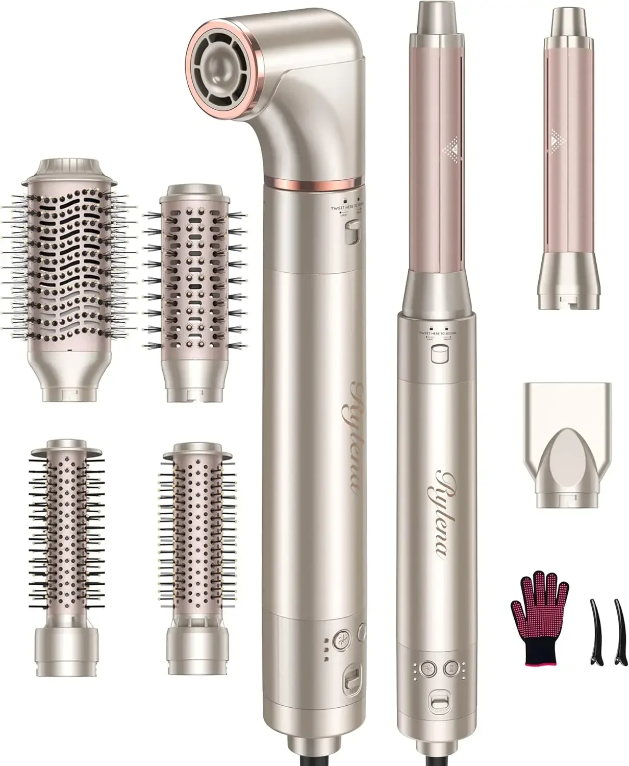 Deluxe 8-in-1 Air Styler Pro 2025 by Rylena, Hair Dryer Brush for Fast Drying, Auto Curling, Smoothing&Volumizing, 8 Attachable
Deluxe 8-in-1 Air Styler Pro 2025 by Rylena, Hair Dryer Brush for Fast Drying, Auto Curling, Smoothing&Volumizing, 8 Attachable
