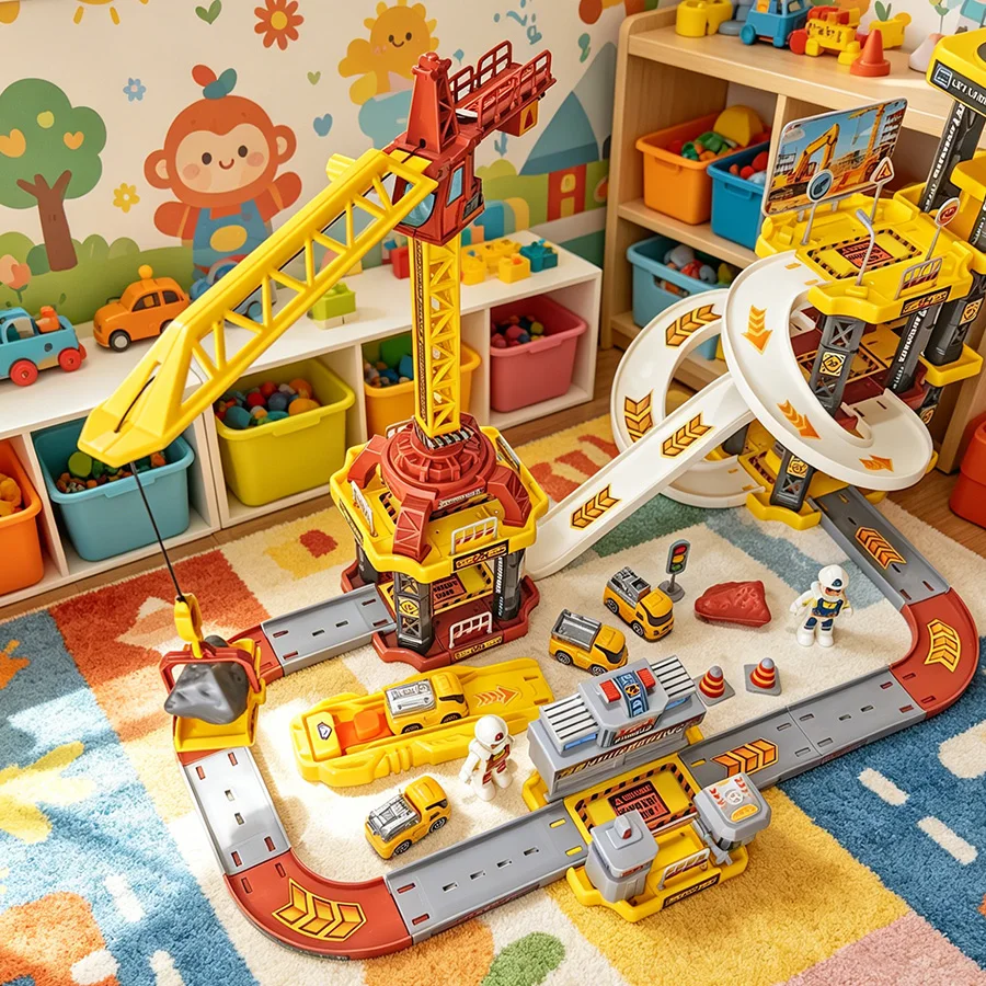 Engineering series boy rail car toy with manual lifting and suspension tower, children's parking lot (color random)
Engineering series boy rail car toy with manual lifting and suspension tower, children's parking lot (color random)