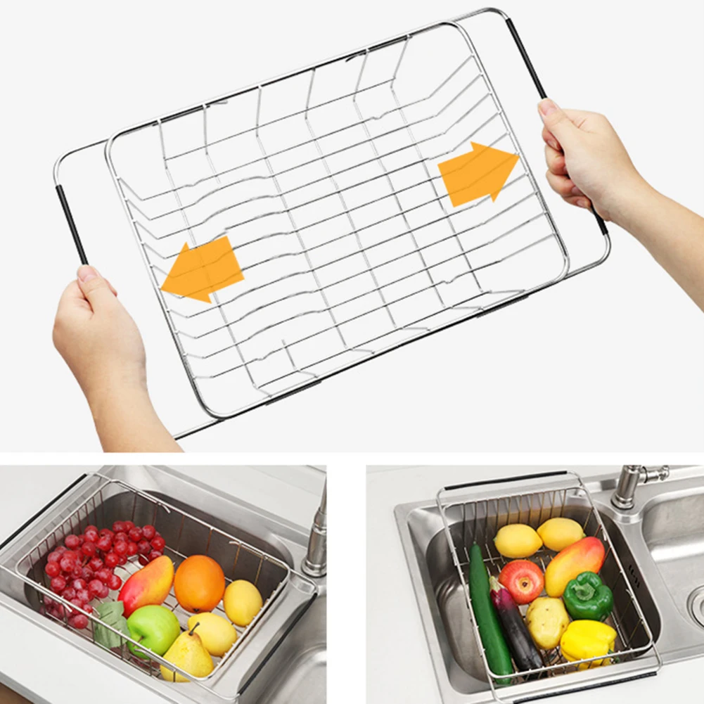 Sink Dish Drying Rack With Adjustable Support Rod Rust Resistan Dish Rack, Large Capacity Stainless Steel Dish Drainers
Sink Dish Drying Rack With Adjustable Support Rod Rust Resistan Dish Rack, Large Capacity Stainless Steel Dish Drainers