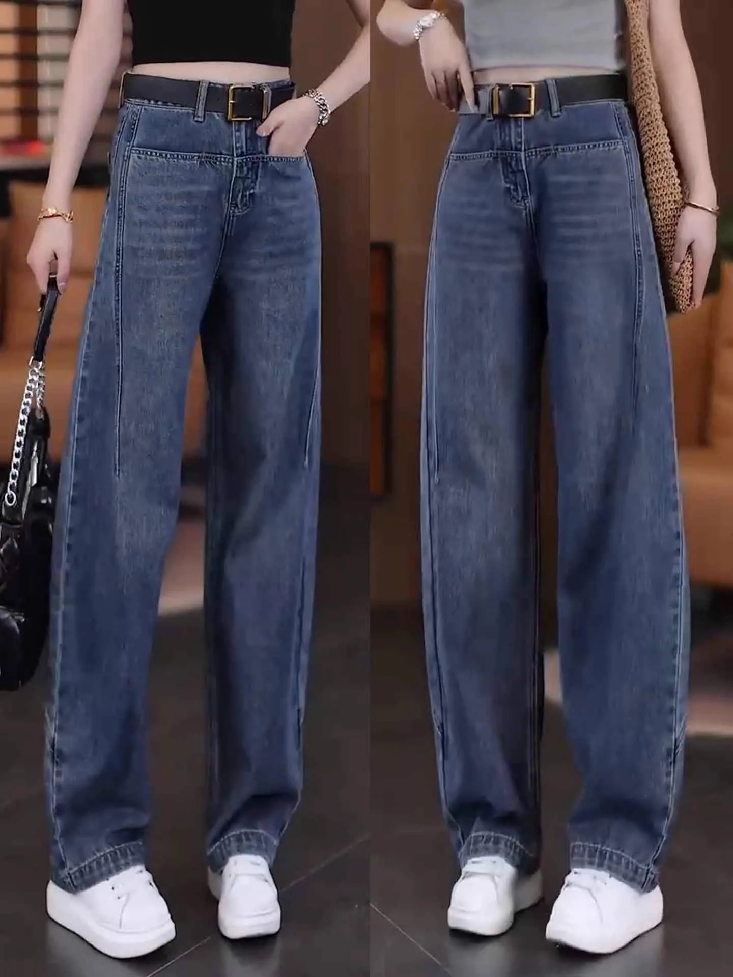 Retro Knife High Waist Straight Leg Jeans Women's Spring Autumn 2025 New Style Versatile Slimming Wide Leg Pants
Retro Knife High Waist Straight Leg Jeans Women's Spring Autumn 2025 New Style Versatile Slimming Wide Leg Pants