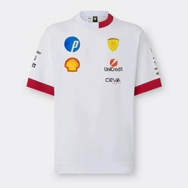 Charles Leclerc White Motorcycle T-shirt For Ferrari F1 Racing Team Polo Shirt Summer Men Women Quick Drying Breathable Jersey 
Charles Leclerc White Motorcycle T-shirt For Ferrari F1 Racing Team Polo Shirt Summer Men Women Quick Drying Breathable Jersey