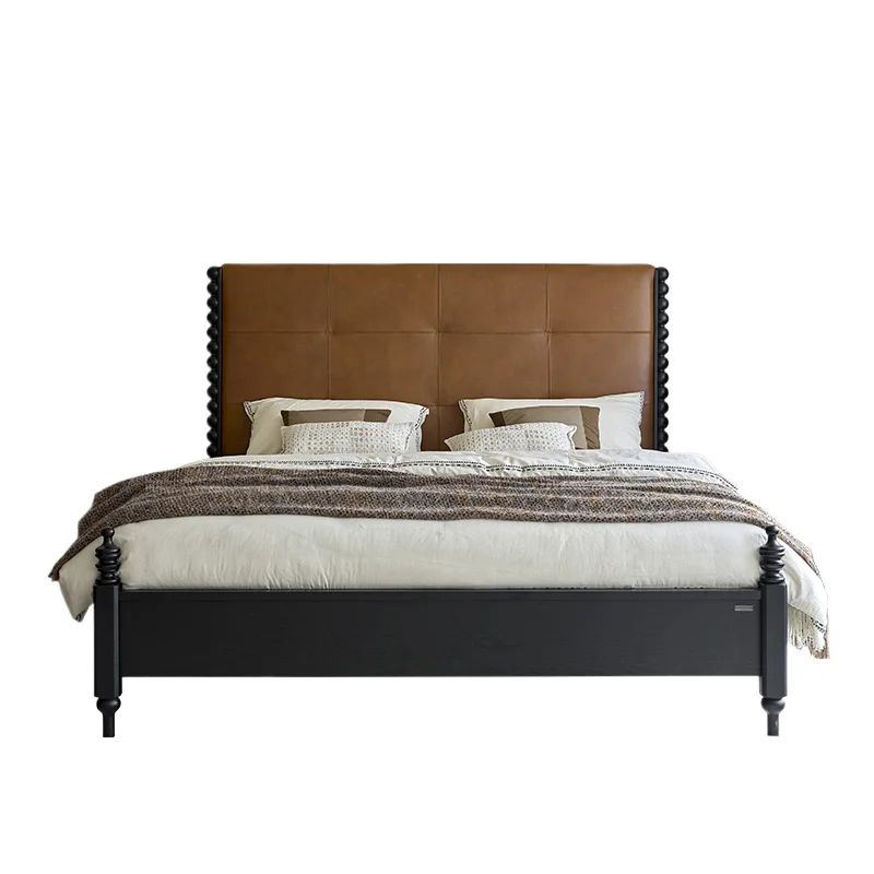 French retro solid wood leather soft bag bed medium ancient bed double 1.8 meters red oak 1.5 meters American
French retro solid wood leather soft bag bed medium ancient bed double 1.8 meters red oak 1.5 meters American