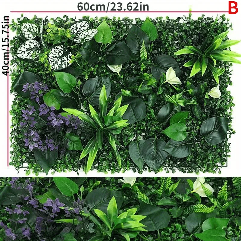 1pc Artificial Green Plant Wall Backdrop - Vibrant Tropical Foliage with Purple Flowers Plastic Home Accent Tropical
1pc Artificial Green Plant Wall Backdrop - Vibrant Tropical Foliage with Purple Flowers Plastic Home Accent Tropical