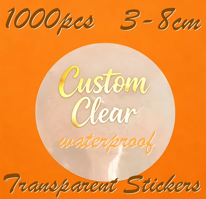 1000PCS 3-8CM Waterproof Transparent Stickers Personalized Custom Design Labels for Gift Packaging Envelope Party Decor
1000PCS 3-8CM Waterproof Transparent Stickers Personalized Custom Design Labels for Gift Packaging Envelope Party Decor