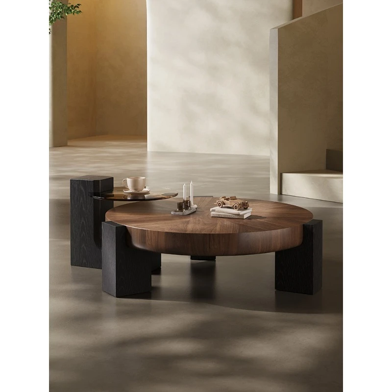 Coffee table light luxury designer creative smoked veneer tea table living room household round medieval
Coffee table light luxury designer creative smoked veneer tea table living room household round medieval