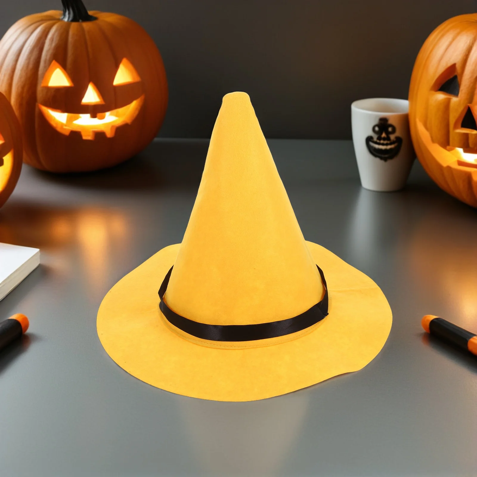 2Pcs Yellow Wide Brim Wizard Hat Felt Pointed Hat for Halloween Party Costume Cosplay Witch Accessories Decor Large Wizard Cap
2Pcs Yellow Wide Brim Wizard Hat Felt Pointed Hat for Halloween Party Costume Cosplay Witch Accessories Decor Large Wizard Cap