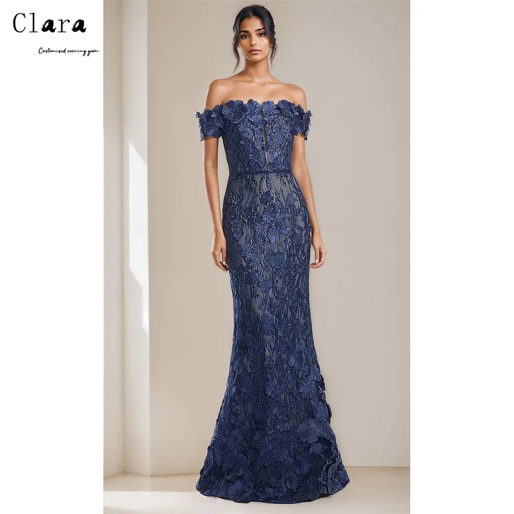 Clara Custom Flower Navy Blue Off-shoulder Fishtail Gala Dresses Elegant Evening Party Dresses Luxury 2026 Prom Dress 2026 Woman
Clara Custom Flower Navy Blue Off-shoulder Fishtail Gala Dresses Elegant Evening Party Dresses Luxury 2026 Prom Dress 2026 Woman