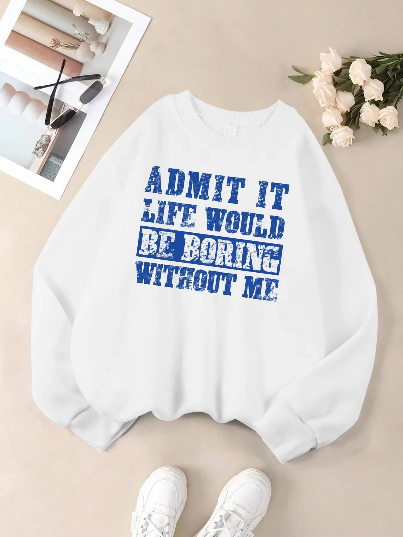 Admit It Life Would Be Boring Without Me Толстовки с принтами Женская осенняя повседневная толстовка Мягкий спортивный пуловер Свободная одежда Y2K
Admit It Life Would Be Boring Without Me Толстовки с принтами Женская осенняя повседневная толстовка Мягкий спортивный пуловер Свободная одежда Y2K