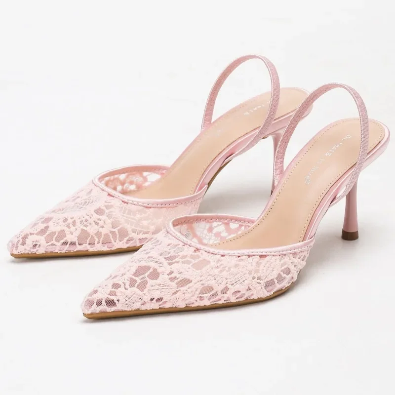 Mesh Embroidery Pointed Toe Pumps Women Wedding Dress Shoes Slingback Sandals for Women Sexy Designer Mules Women High Heels
Mesh Embroidery Pointed Toe Pumps Women Wedding Dress Shoes Slingback Sandals for Women Sexy Designer Mules Women High Heels