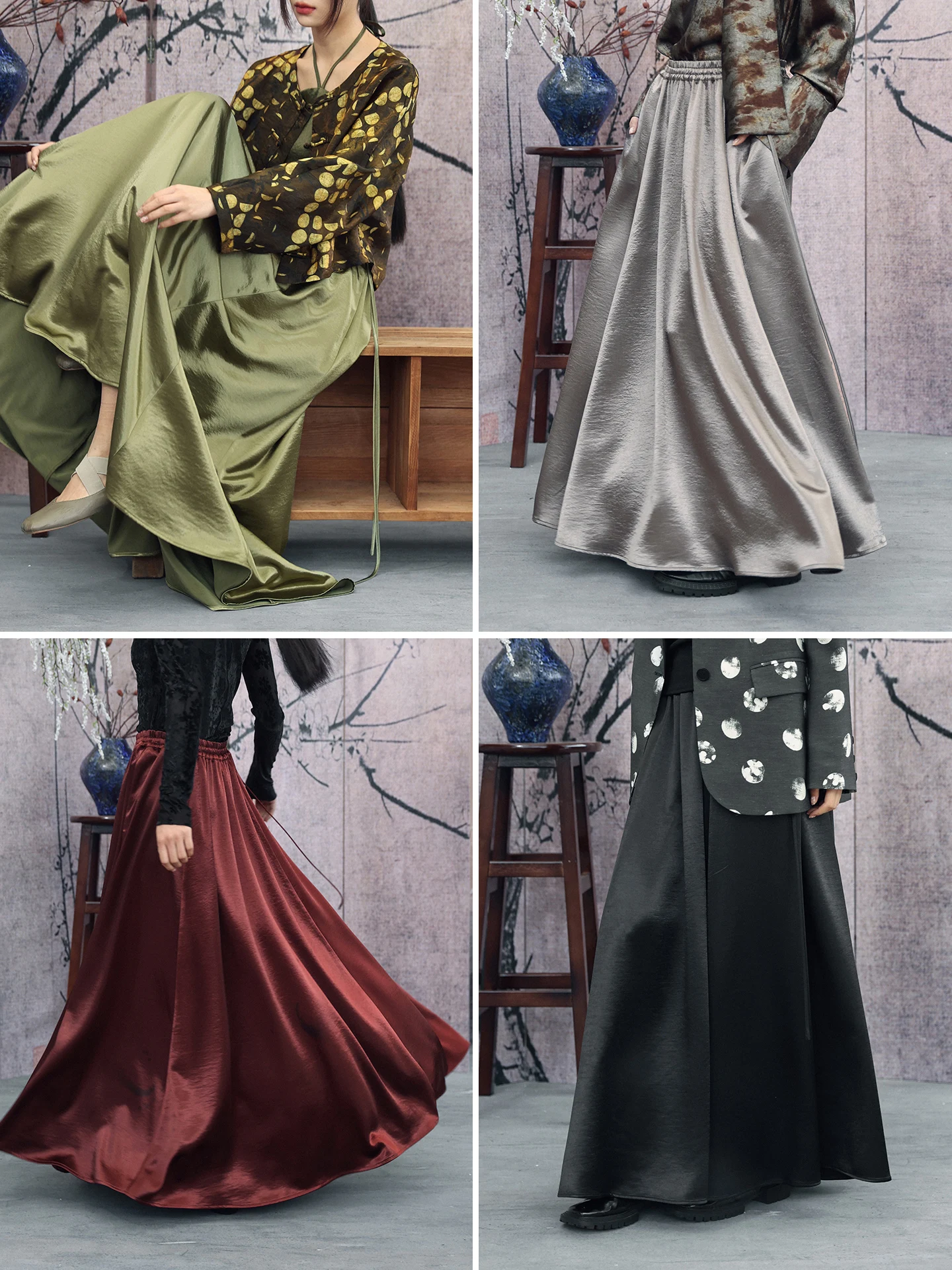 Elegant Satin Half Skirt Women's Spring Multi-color Elastic Waist Simple Style Long Skirt Full A-Line Silhouette Breathable S...
Elegant Satin Half Skirt Women's Spring Multi-color Elastic Waist Simple Style Long Skirt Full A-Line Silhouette Breathable S...