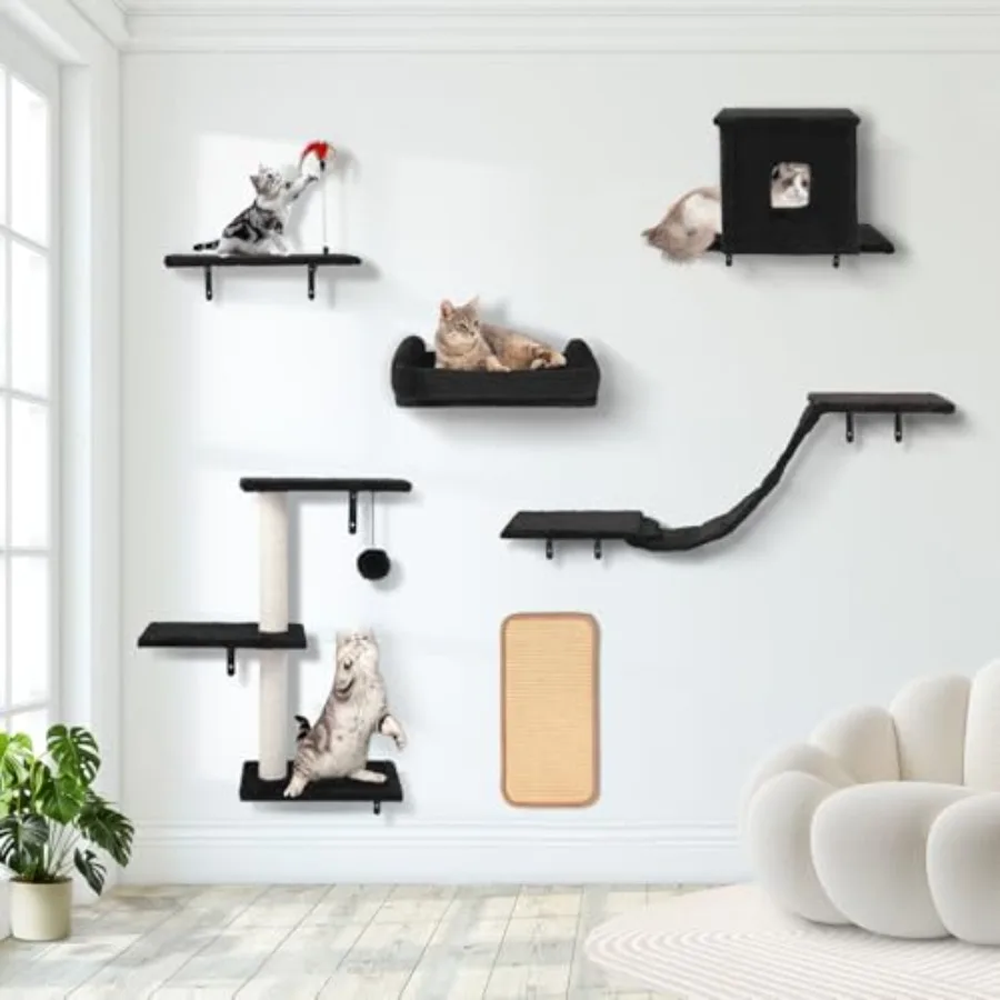 Cat Wall Shelves 6 in 1 Cat Wall Furniture Set for Indoor Use Solid Wood Natural Beige Multi-Functional Modular Design with Con
Cat Wall Shelves 6 in 1 Cat Wall Furniture Set for Indoor Use Solid Wood Natural Beige Multi-Functional Modular Design with Con