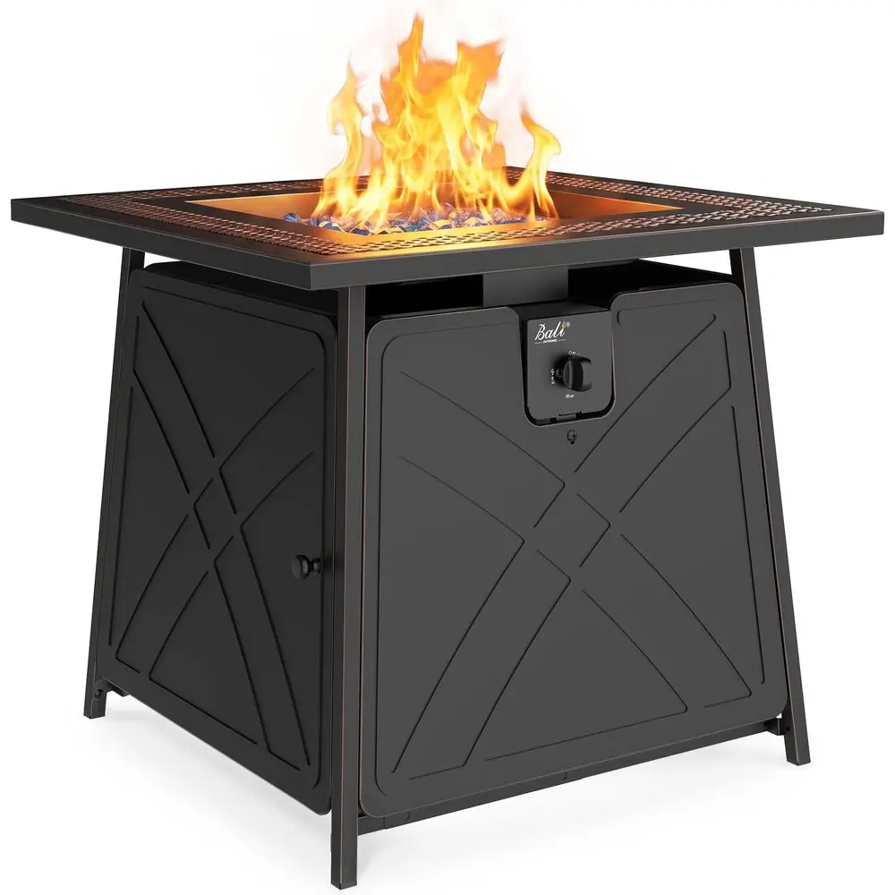 Gas FirePit Table, 28 inch 50,000 BTU Square Outdoor Propane Fire Pit Table with Lid and Blue Fire Glass
Gas FirePit Table, 28 inch 50,000 BTU Square Outdoor Propane Fire Pit Table with Lid and Blue Fire Glass