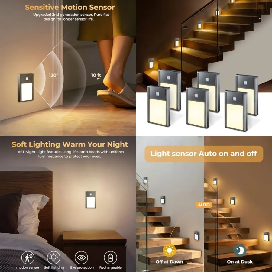 Motion Sensor Step Night Light, Rechargeable Battery Powered Led Light with Magnetic Suck Installation for Bedroom Hallway Stai
Motion Sensor Step Night Light, Rechargeable Battery Powered Led Light with Magnetic Suck Installation for Bedroom Hallway Stai