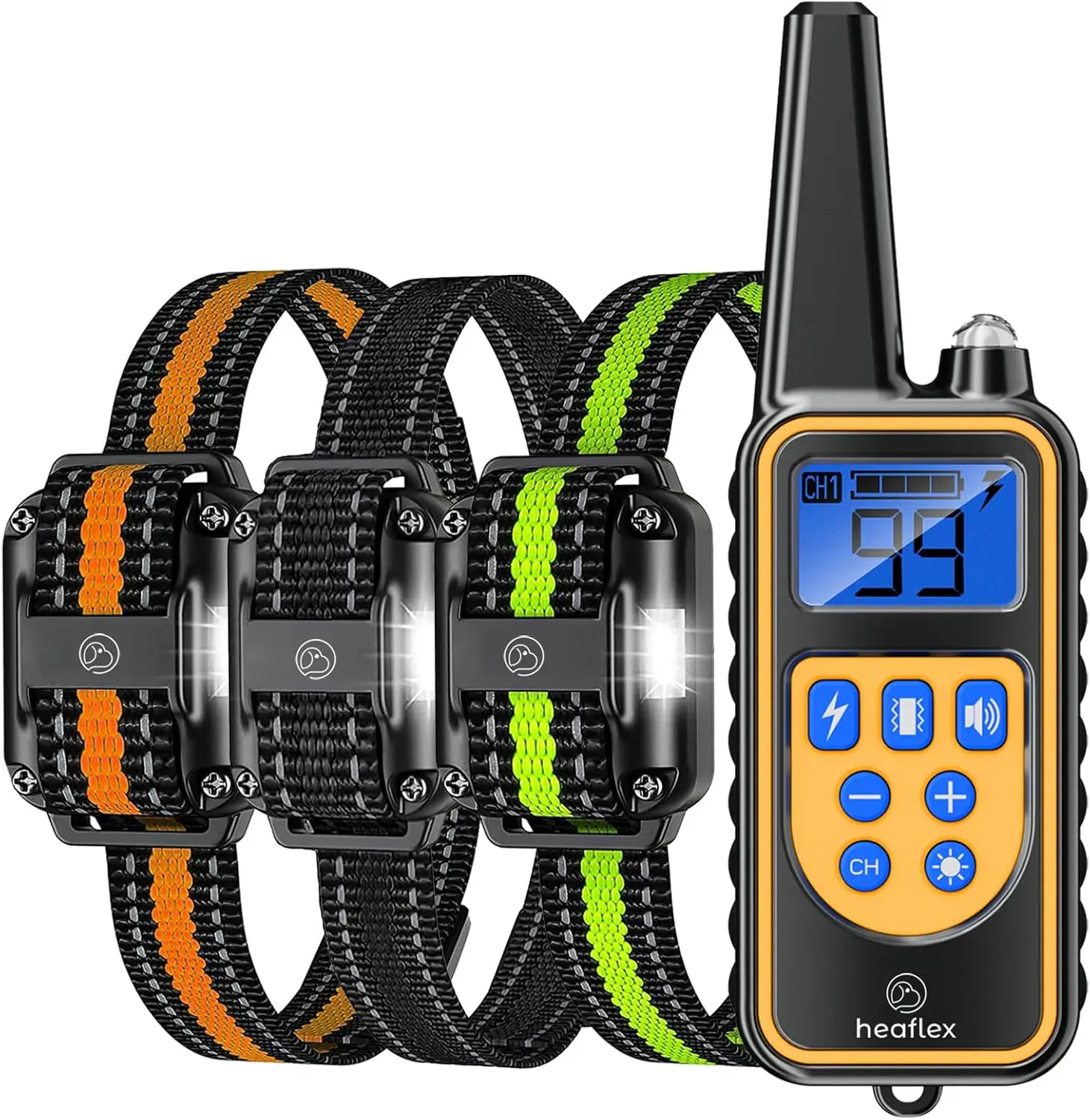 Waterproof Rechargeable Dog Training Collar with Remote, 1640ft Range, LED Light, Beep, Vibration for Medium/Large Dogs
Waterproof Rechargeable Dog Training Collar with Remote, 1640ft Range, LED Light, Beep, Vibration for Medium/Large Dogs
