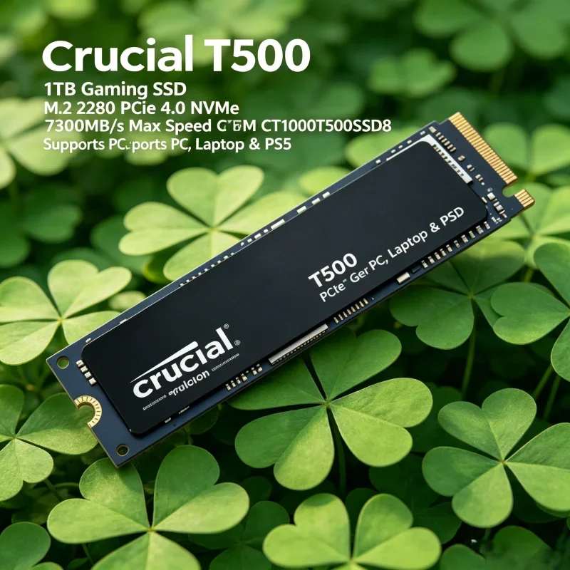 M.2 2280 PCIe 4.0 NVMe Gaming SSD, Crucial T500 1TB, 7300MB/s Max Speed, OEM CT1000T500SSD8, Works with PC, Laptop and PS5
M.2 2280 PCIe 4.0 NVMe Gaming SSD, Crucial T500 1TB, 7300MB/s Max Speed, OEM CT1000T500SSD8, Works with PC, Laptop and PS5