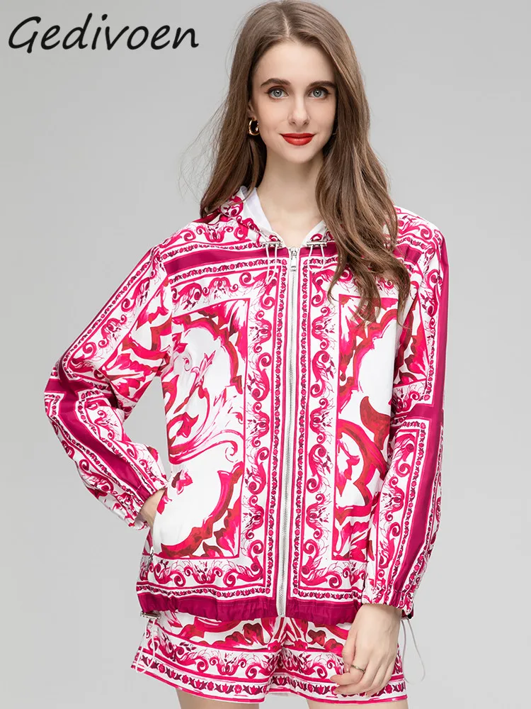 Gedivoen Summer Fashion Runway Vintage Print Shorts Set Women Hooded Long Sleeve Loose Jacket+Straight Slim Shorts 2 Pieces Set
Gedivoen Summer Fashion Runway Vintage Print Shorts Set Women Hooded Long Sleeve Loose Jacket+Straight Slim Shorts 2 Pieces Set