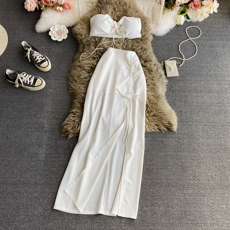 Female Drawstring Summer Tropical Suits White Wedding Honeymoon Set Lady Elegant Beach Holiday Date Dinner Banquets Sweet Outfit
Female Drawstring Summer Tropical Suits White Wedding Honeymoon Set Lady Elegant Beach Holiday Date Dinner Banquets Sweet Outfit