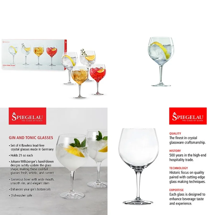 Set of 4, Crystal Balloon Cocktail Glasses for Gin Drinks, Spritzers and Mocktails, European-Made Glassware for Home Bar, Kitch
Set of 4, Crystal Balloon Cocktail Glasses for Gin Drinks, Spritzers and Mocktails, European-Made Glassware for Home Bar, Kitch