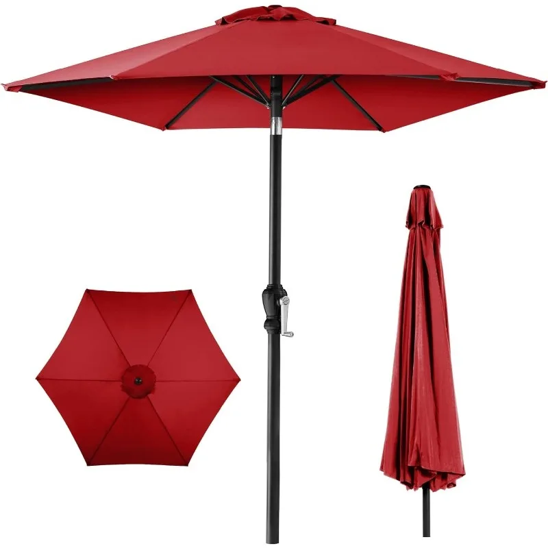 10ft Outdoor Steel Polyester Market Patio Umbrella w/Crank, Easy Push Button, Tilt, Table Compatible
10ft Outdoor Steel Polyester Market Patio Umbrella w/Crank, Easy Push Button, Tilt, Table Compatible