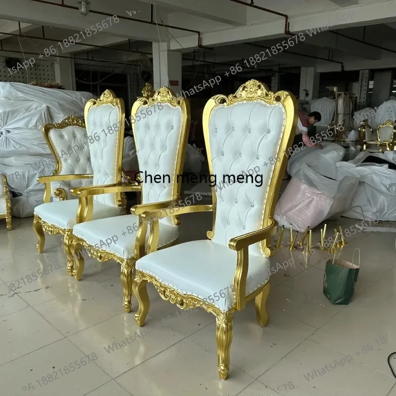 CC182 Shiny Gold Wood Frame White Queen Chair Throne Sofa Chair Exquisite
CC182 Shiny Gold Wood Frame White Queen Chair Throne Sofa Chair Exquisite
