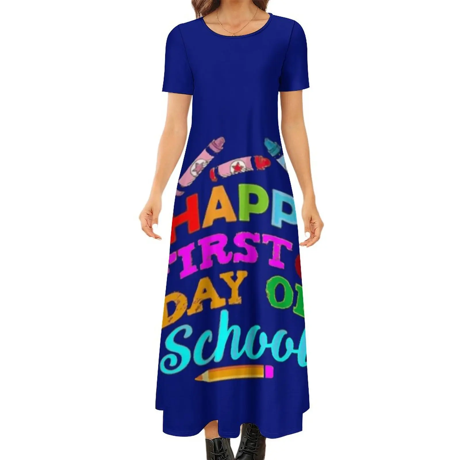 Happy First Day Of School Round Neck Short Sleeve Dress women"s summer dresses 2024 birthday dress for women
Happy First Day Of School Round Neck Short Sleeve Dress women"s summer dresses 2024 birthday dress for women