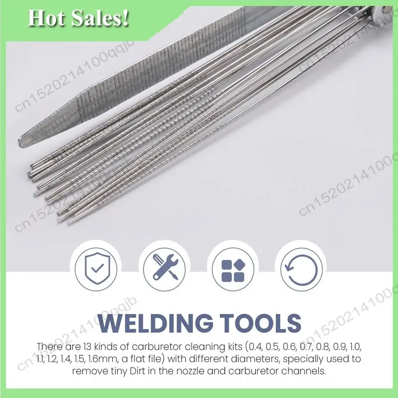 -FDDT Welding Tip Cleaner, Carb Carburetor Cleaner And Torch Nozzle Tip Cleaner Set (12 Wire Set Plus A Flat File)
-FDDT Welding Tip Cleaner, Carb Carburetor Cleaner And Torch Nozzle Tip Cleaner Set (12 Wire Set Plus A Flat File)