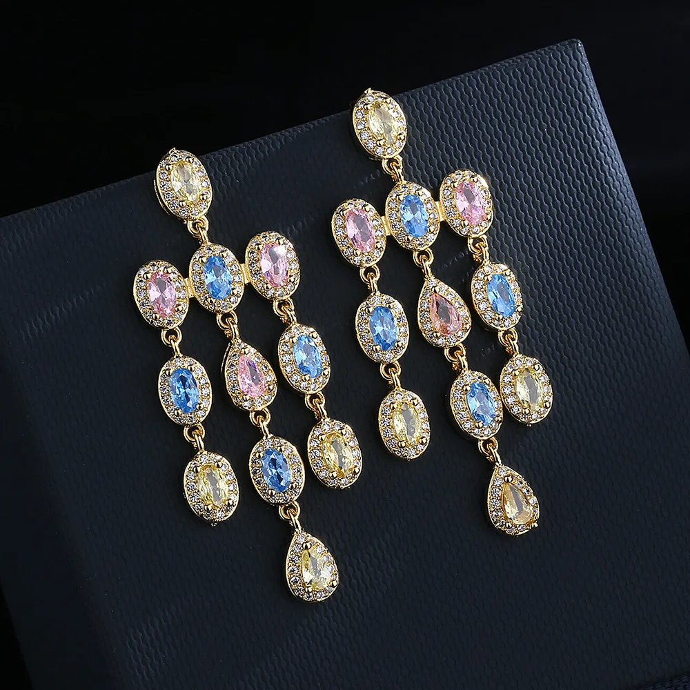 20222 NEW Luxury Brand Earrings for Ladies silver plate Micro Pave Cubic Zirconia Temperament Long Tassel Fashion Jewellery
20222 NEW Luxury Brand Earrings for Ladies silver plate Micro Pave Cubic Zirconia Temperament Long Tassel Fashion Jewellery