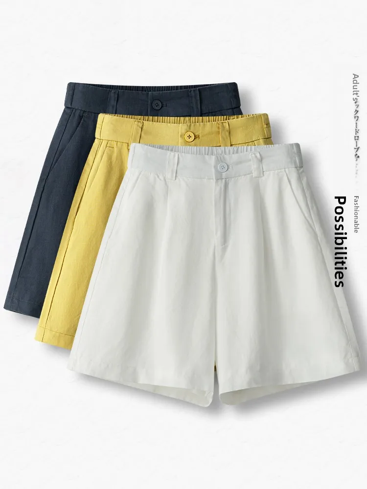 Summer Thin Linen Women's Shorts Casual High Waist A-Line Wide Leg Pants Five-Quarter Length Dreamy Elegant Commute Style
Summer Thin Linen Women's Shorts Casual High Waist A-Line Wide Leg Pants Five-Quarter Length Dreamy Elegant Commute Style