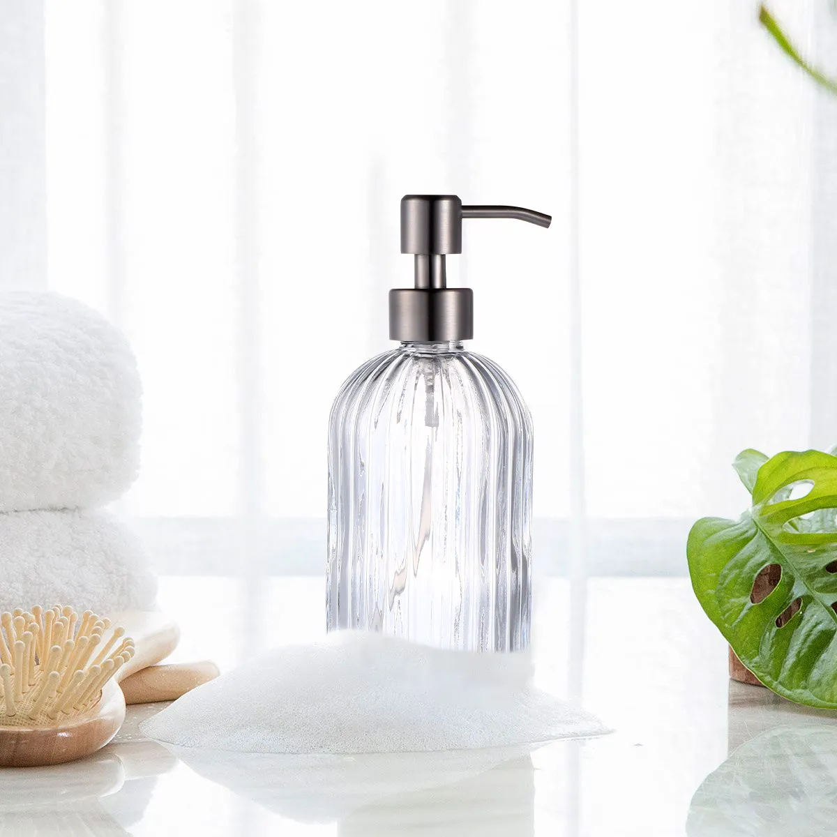1 шт. 400 мл стеклянная бутылка-дозатор для геля для душа, лосьона, шампуня, герметичная, многоразовая, портативная, простая, для хранения в ванной комнате
1 шт. 400 мл стеклянная бутылка-дозатор для геля для душа, лосьона, шампуня, герметичная, многоразовая, портативная, простая, для хранения в ванной комнате
