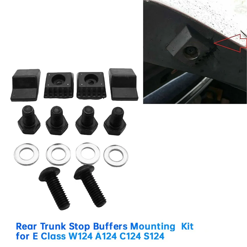 Top Sale 4Pcs Car Rear Trunk Stop Buffers Mounting Kit For Mercedes-Benz E Class W124 A124 C124 S124 A1247580044 A1247580144
Top Sale 4Pcs Car Rear Trunk Stop Buffers Mounting Kit For Mercedes-Benz E Class W124 A124 C124 S124 A1247580044 A1247580144