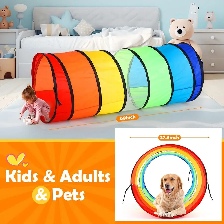 Pcs Giant 27.6 Inch Play Tunnel for Kids and Large Dogs Colorful Pop Up Crawl Tunnel Toy for Toddlers with Mesh Collapsible Game
Pcs Giant 27.6 Inch Play Tunnel for Kids and Large Dogs Colorful Pop Up Crawl Tunnel Toy for Toddlers with Mesh Collapsible Game