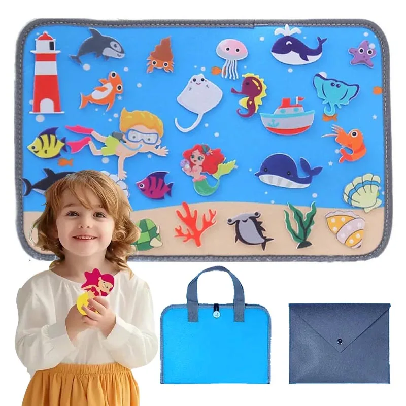 Montessori Educations Toys Handheld Travel Felt Story Board Set Kids Learning Storytelling Activities Interactive Play Kit Gifts
Montessori Educations Toys Handheld Travel Felt Story Board Set Kids Learning Storytelling Activities Interactive Play Kit Gifts