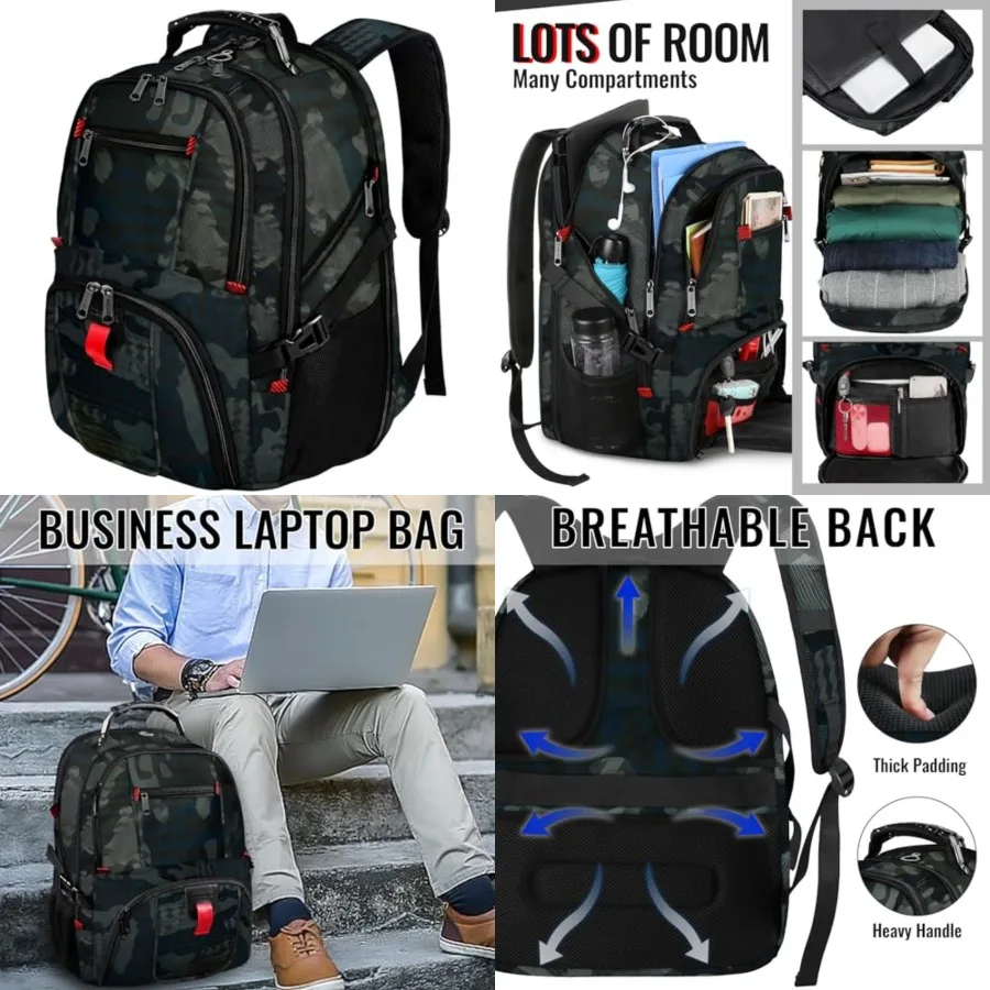 Large Backpack for Men, Extra Large Laptop Backpacks for Men Women, Water Resistant Travel Backpack Airline Approved Business W
Large Backpack for Men, Extra Large Laptop Backpacks for Men Women, Water Resistant Travel Backpack Airline Approved Business W