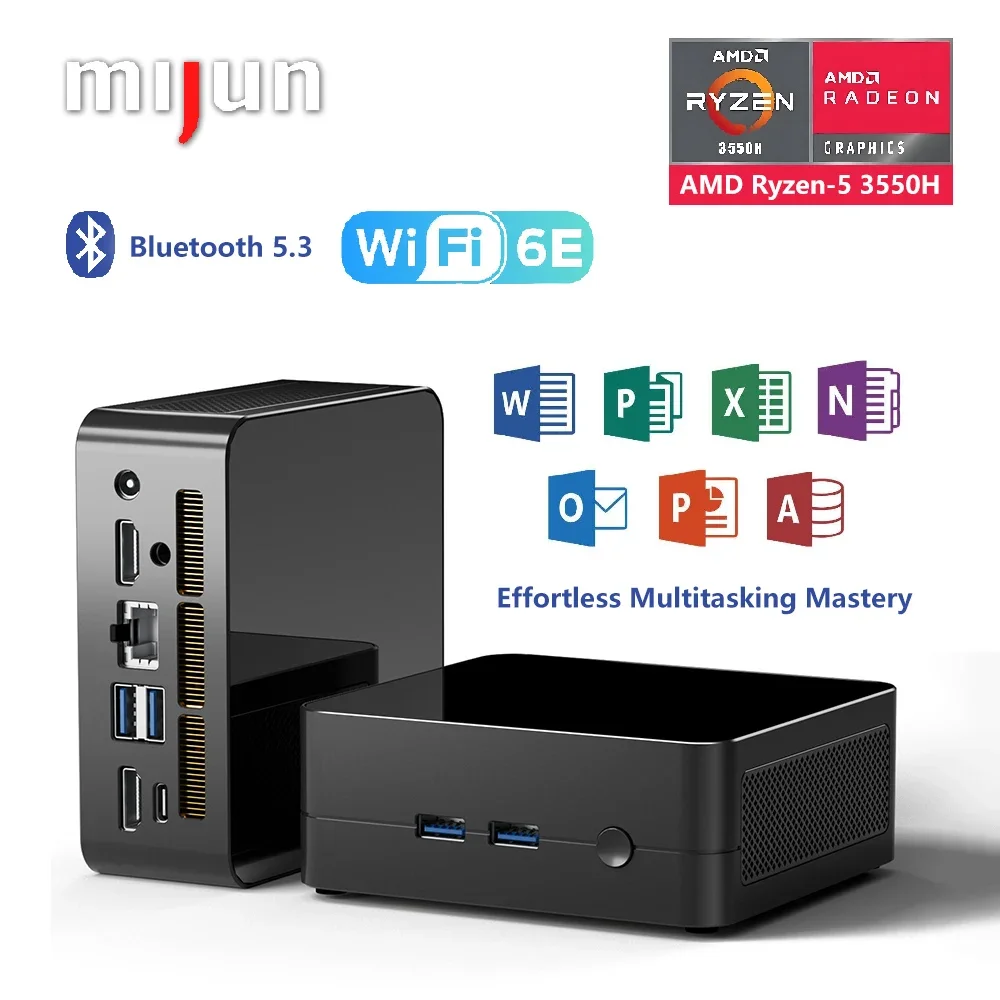 Mini PC Ryzen 5 3550H Portable Gaming Desktop Computer NVME PCIe M.2 SSD WIFI6E BT5.3 HD Windows 11 Pro Mini PC Gamer Office
Mini PC Ryzen 5 3550H Portable Gaming Desktop Computer NVME PCIe M.2 SSD WIFI6E BT5.3 HD Windows 11 Pro Mini PC Gamer Office