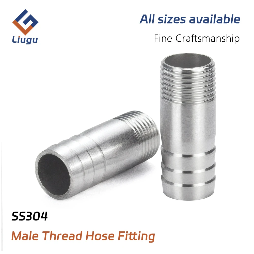 SS304 Stainless Steel BSPT Male Thread Hose Barb Connector, 1/8" 1/4" 3/8" 1/2" 3/4" 1" 1-1/4" 1-1/2" 2" for Water/Oil/Air Hose
SS304 Stainless Steel BSPT Male Thread Hose Barb Connector, 1/8" 1/4" 3/8" 1/2" 3/4" 1" 1-1/4" 1-1/2" 2" for Water/Oil/Air Hose