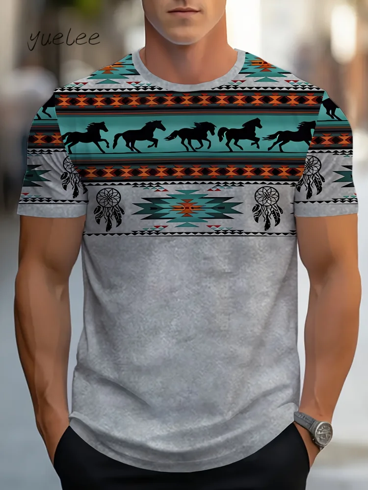 Fashion Ethnic Style Printed Men's T-Shirt Summer Casual Men's Top Tide Oversized Men's Clothing Versatile Men Short Sleeved Tee
Fashion Ethnic Style Printed Men's T-Shirt Summer Casual Men's Top Tide Oversized Men's Clothing Versatile Men Short Sleeved Tee