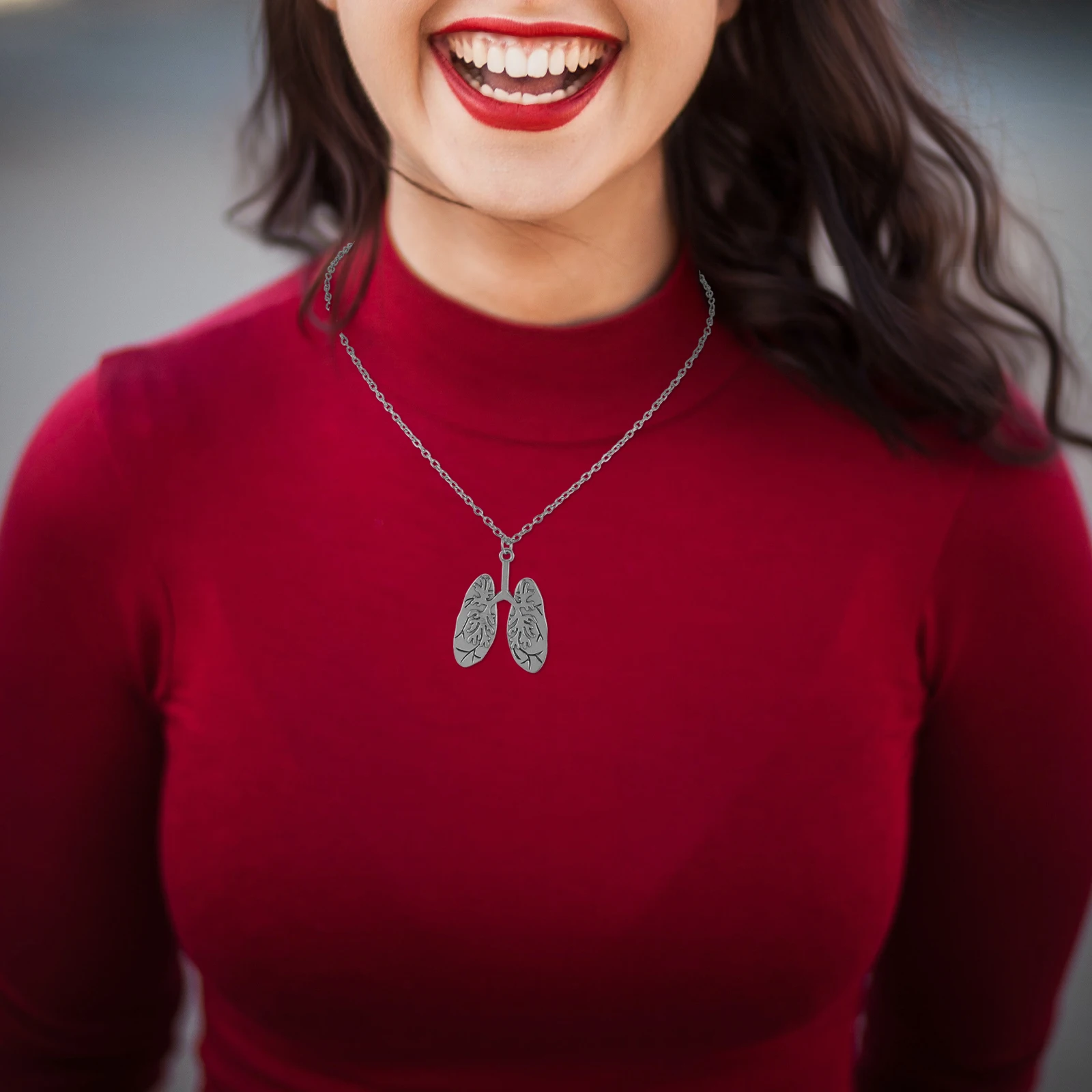 2 pcs Human Lungs Necklace Pendant Jewelry for Women Silver Tone Charm Nurse Gift Lung Anatomy Medical Style
2 pcs Human Lungs Necklace Pendant Jewelry for Women Silver Tone Charm Nurse Gift Lung Anatomy Medical Style