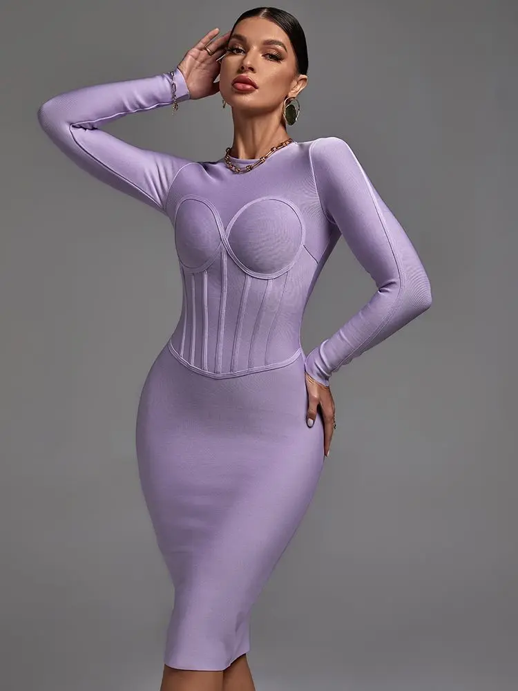 Lavender Purple Long-Sleeve Dress Bandage 2025 For Women Sexy Girls Office Lady Bodycon Dress Elastic Tight Vestidos XL
Lavender Purple Long-Sleeve Dress Bandage 2025 For Women Sexy Girls Office Lady Bodycon Dress Elastic Tight Vestidos XL